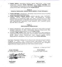 Pihak kedua yang bertindak sebagai supplier akan mengirimkan suplai kain dan kulit pada pihak pertama. Contoh Surat Perjanjian Kerjasama Supplier Gawe Cv