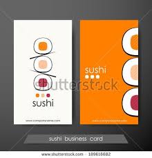 Sushi Business Cards Design Template With Text On Vertical Background Vector Business Card Template Design Business Card Design Vertical Business Card Design
