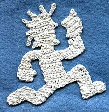 Hatchet Man Based Thread Applique Pattern By Cecinatrix Crochet Applique Applique Pattern Crochet Motif