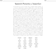 Spanish Preterite Y Imperfect Word Search Wordmint