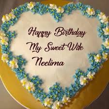 Birthday Cake For My Wife Images Sweet Wife Name Birthday Heart Look Cake Name Wishes Heart Birthday Cake Cake Name Birthday Cake For Wife