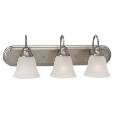 Sea Gull Lighting Windgate 24 25 In W 3 Light Brushed Nickel Vanity Fixture With Alabaster Glass Shades 44941 962 The Home Depot