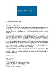 Academic Reference Letter Kingston University