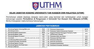 Health services university tun hussein onn started back in may 2002, when the student health centre was a part of the students affair office. Jawatan Kosong Terkini Universiti Tun Hussein Onn Malaysia Uthm Kekosongan Jawatan Pentadbiran Pengurusan 2019 Kerja Kosong Kerajaan Swasta