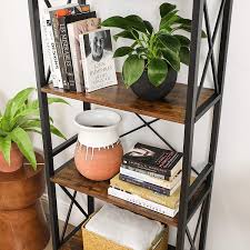 Great savings & free delivery / collection on many items. Buy Vasagle 4 Tier Bookshelf Bookcase Kitchen Shelf Free Standing Shelf Ladder Rack With 4 Open Shelves For Kitchen Office Stable Steel Frame Industrial Style Rustic Brown And Black Ulls030b01 Online In