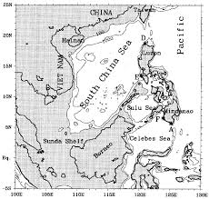 Map Of The South China Sea With The 100 And 1000 Isobaths