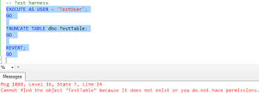 minimum permissions for sql server truncate table sql sql server syntax
