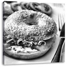 Black And White Bagel Fresh Salmon Bagel Photographic Art Print On Canvas East Urban Home Size 70cm H X 70cm W Salmon Bagel Kids Art Wall Frames Fresh House