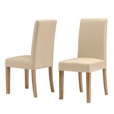Aster Straight Back Leather Chair Cream The Cotswold Company Dining Chairs Wood Dining Chairs Fabric Dining Chairs