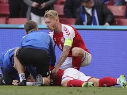 Christian eriksen collapsed in the euro 2020 gtoup game against finland being played in copenhagen, denmark. X7vgr Mmaeec8m