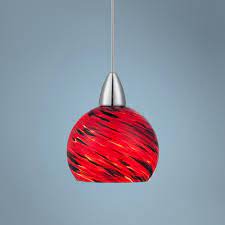 Possini Euro Arata Red Art Glass Led Mini Pendant Light Y1734 Lamps Plus Mini Pendant Lights Red Pendant Light Pendant Light