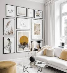 Black with gold lip 2 3/4 wide quality wood picture frame. Earthy Gallery Wall With Designposters And Black Frames Gallery Wall Inspiration Posterstore Eu