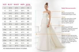 Wedding Dress Size Chart Size And Length Guide Fashion
