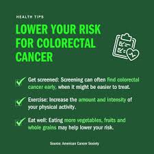According to the American Cancer Society, more than half of all colorectal  cancers are linked to physical inactivity, poor nutrition, excess weight,  tobacco and alcohol. If you're over 45, you should start