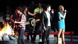 Camp rock is a 2008 disney channel original movie (dcom). Jonas Brothers Demi Lovato And Camp Rock Cast Our Song Indianapolis 08 08 10 Youtube