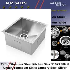 Flat benches 450, 457, 610 or 762mm deep Cefito Stainless Steel Kitchen Sink 510x450mm Under Topmount Sinks Laundry Bowl Silver Auz Sales Online