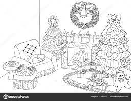 coloring book page zentangle stylized christmas tree fireplace armchair stock vector image by c somjaicindy gmail com 227987274 coloriage sam le pompier