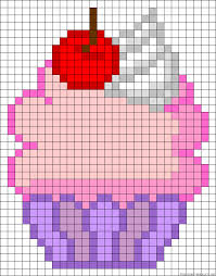 Miam Miam Des Cupcakes En Perles A Repasser Dessin Petit Carreau Crochet Pixel Schemas De Bijoux En Perles