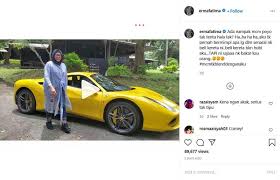 Jun 07, 2021 · suri rumah nini siron, 36, yang membuat laporan polis berhubung pelanggaran sop jelas itu, kemudiannya diserang dalam talian, dengan gambar keluarga dan anaknya disebarkan secara meluas di media. Artis Malaysia Erma Fatima Tunjuk Naik Kereta Sport Facebook