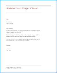 Free Printable Business Letter Template Word Templateral
