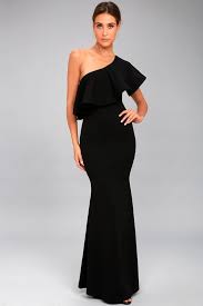 So Amazed Black One Shoulder Maxi Dress Best Maxi Dresses Maxi Dress Maxi Wrap Dress