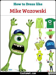 Here's what you will need to create monsters inc halloween costumes: Mike Wazowski Costume For Cosplay Halloween