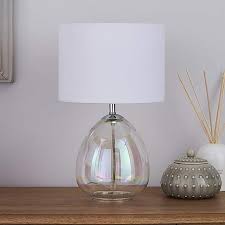 Bev Iridescent Glass Table Lamp Dunelm In 2020 Table Lamp Lamp Glass Table Lamp