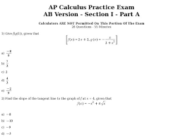 With easyworksheet tests, quizzes, and homework are fast and easy to create! Twenty Eight Multiple Choice No Calculator Ap Calculus Ab Problems Worksheet For 11th Higher Ed Lesson Planet