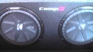 Kicker comp r 12 in a kicker box i have it powered with a 800 watt pioneer mono amp.the amp was only half way in the power. Kicker Compr 12s Rattling A Ford Excursion Youtube