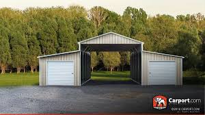 Four Car Barn With Lean Tos 42 X 21 X 12 Shop Metal Barns Online