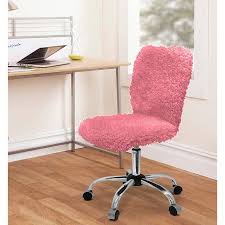 Urban Shop Faux Fur Armless Swivel Task Office Chair Multiple Colors Walmart Com Cute Desk Chair Kids Desk Chair Girls Desk Chair