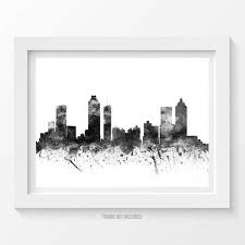 Atlanta Skyline Art Black And White Atlanta Skyline Print Atlanta Cityscape Atlanta Art Print Atlanta City Print Canvas Home Decor Gift Idea Wall Art Atlanta Skyline City Skyline Art Atlanta Art