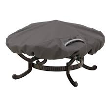 Round fire pit cover lowes. Classic Accessories Ravenna 44 In Dark Taupe Round Firepit Cover In The Fire Pit Covers Department At Lowes Com