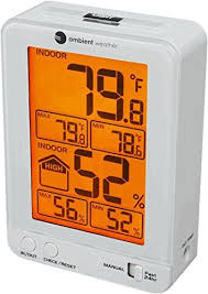 Ambient Weather Ws 2063 W P Indoor Temperature Humidity Monitor With Probe Backlight Weather Instruments Temperature And Humidity Ambient
