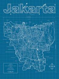 Jakarta Map Jakarta Wall Map Jakarta Street Map Jakarta Etsy Desain Komunikasi