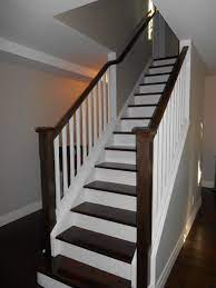 Stairs With Dark Stain And White Risers White Staircase White Stair Risers Staircase Remodel