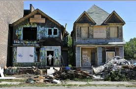Detroit S 8 Mile Ghetto Ruins Bank Of America City Abandoned