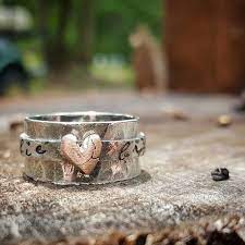 Gepersonaliseerde Fidget Spinner Ring Moeders Ring Etsy Spinner Rings Mother Rings Pink Morganite Engagement Ring