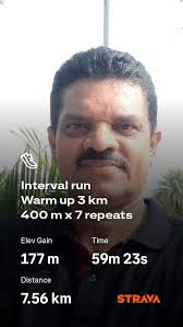 Running workout with repeats and stretching