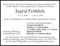 20 tipps für mehr energie. Traueranzeigen Von Ingrid Frohlich Trauer Merkur De