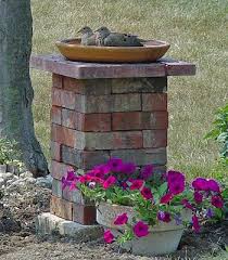 Bird Bath Well Cover Ideas Antique Brick Project Ideas Brick Diy Projects Brick Planter Bird Bath Garden Brick Projects