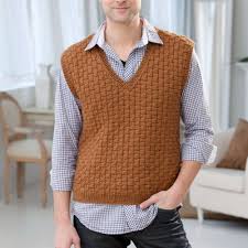 Free Red Heart Men's Basketweave Vest Knitting Pattern | Yarnspirations