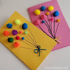 There's no need to rush out to the store if you need a birthday card for a friend or family member. Pom Pom Balloons Birthday Card The Joy Of Sharing