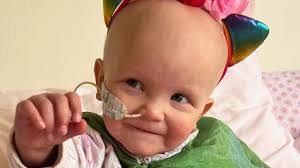 Little Audrey's head was larger than normal before shock cancer diagnosis