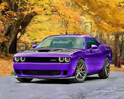 Dodge Challenger Hellcat Plum Crazy Muscle Car By Artworkz 20 00 Dodge Challenger Hellcat Hellcat Challenger Dodge Challenger