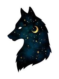 Silhouette Of Wolf With Crescent Moon And Stars Isolated Animal Art Wolf Art Wolf Painting