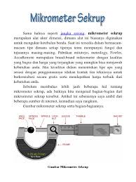 Mengapa kata mikrometer sekup berasal dari bahasa yunani? Gambar Mikrometer Sekrup