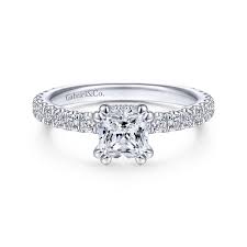 Classic and sophisticated, the simple diamond solitaire engagement ring from zales has stood the test of time. Gabriel Bridal 14k White Gold Hidden Halo Cushion Cut Diamond Engagement Ring Park Place Jewelers