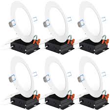 Sunco Lighting 6 Pack 6 Inch Slim Led Downlight With Junction Box 14w 100w 850 Lm Dimmable 5000k Day Recessed Lighting Downlights Modern Led Ceiling Lights