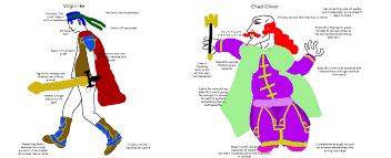 !!please indicate which set of two you would like in the notes at checkout ! Chad Vs Virgin Meme Anime Shefalitayal